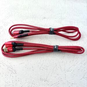JSAUX Red USB Extension Cable - Braided - 6FT - 2 Pack